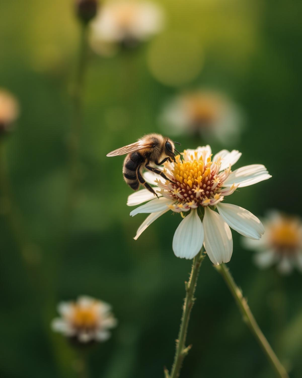 A bee on a wildflower